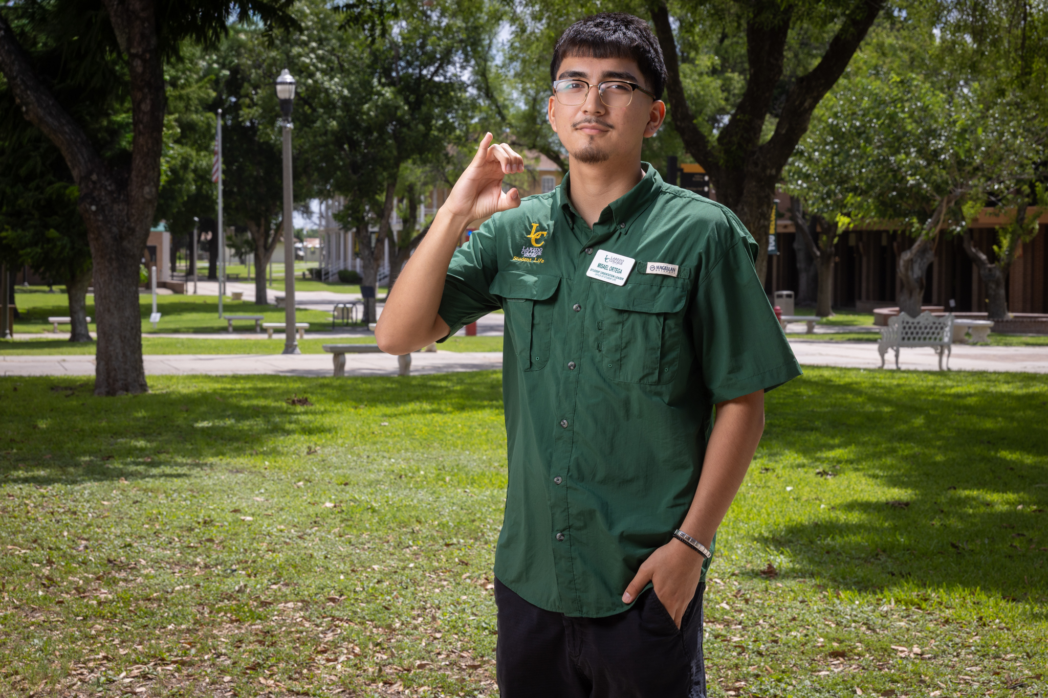 OL1, Picture shows a student Orientation Leader